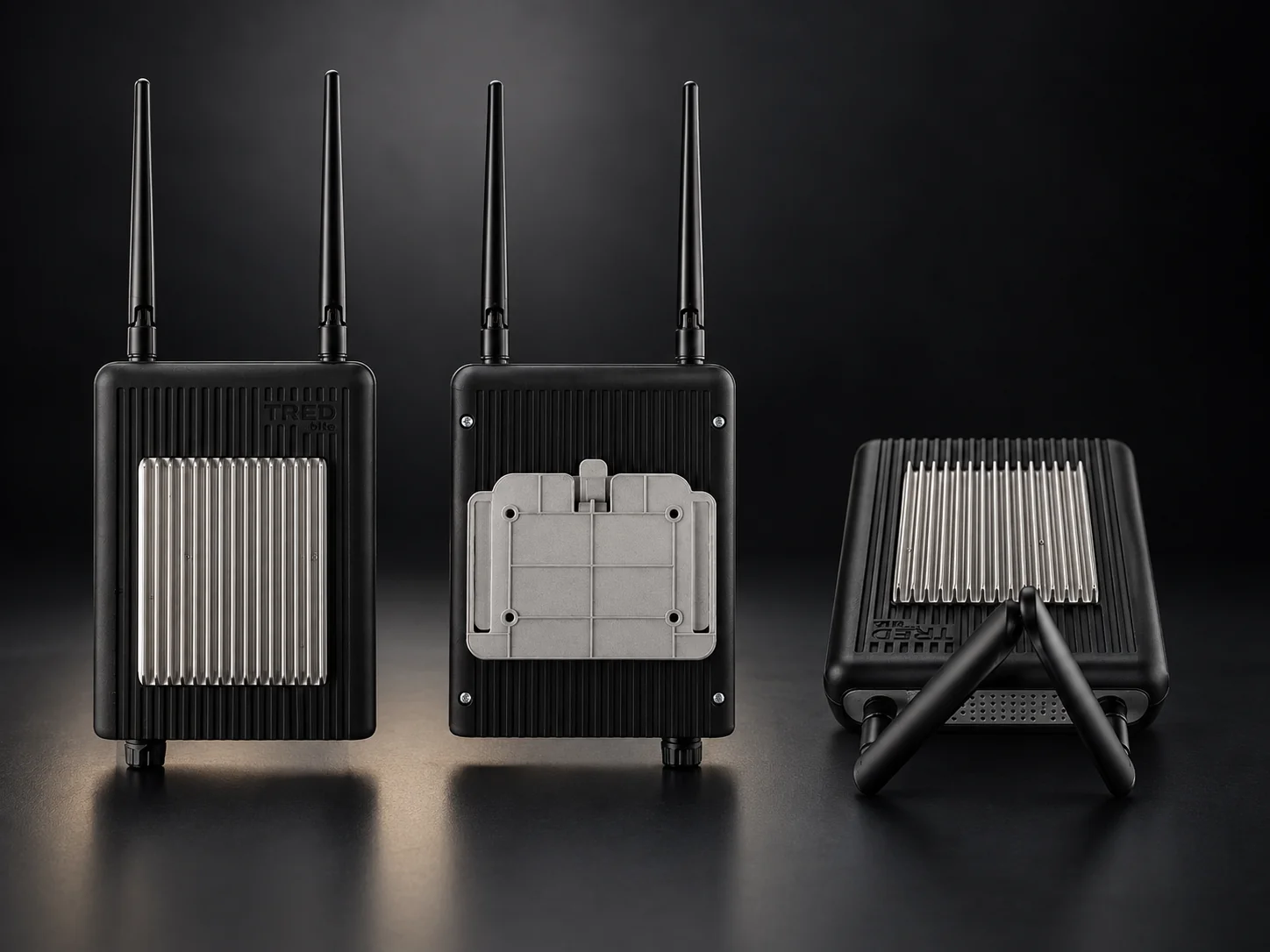 Starlink routers with passively cooled enclosures and antennas